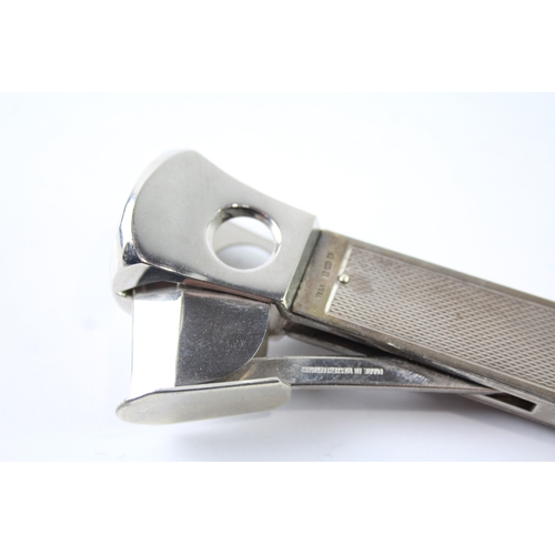 338 - Vintage Hallmarked 1985 Birmingham Sterling Silver Detailed Cigar Cutter (120g)