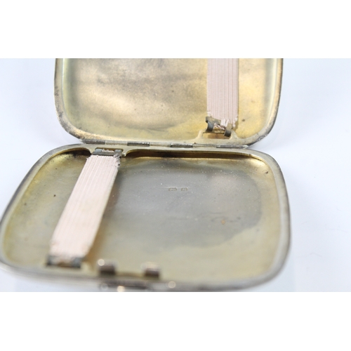 344 - Antique Hallmarked 1917 Birmingham Sterling Silver Cigarette Case (116g)