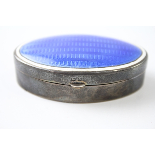 364 - Antique 1920 Birmingham Sterling Silver Enamel Detailed Snuff Box (45g)