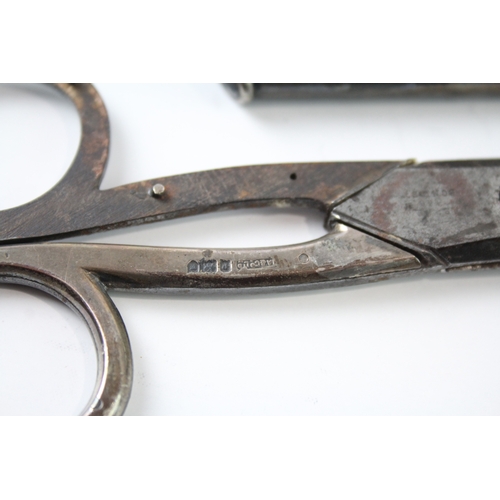 369 - ASPREY & CO. 1930 London Sterling Silver Detailed Dressmakers Scissors (147g)