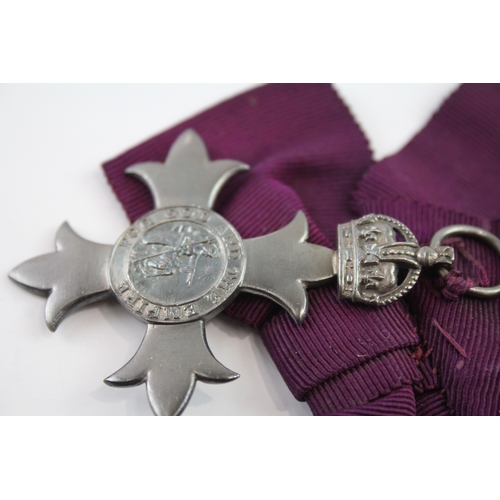 383 - Hallmarked Silver MBE Medal On Ladies Bow - Civil Award