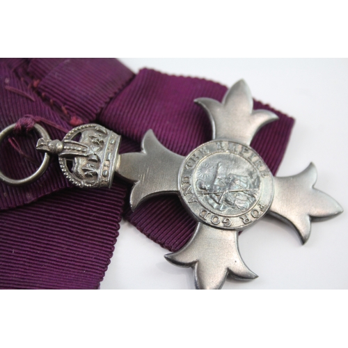 383 - Hallmarked Silver MBE Medal On Ladies Bow - Civil Award