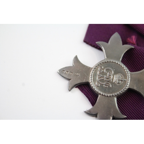 383 - Hallmarked Silver MBE Medal On Ladies Bow - Civil Award