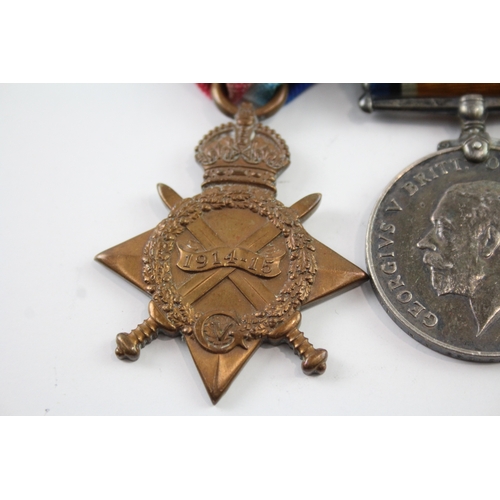 387 - WW1 Mounted 1914-15 Star Medal Trio, Star Pte HB Brunger RAMC, Pair HV Brunger