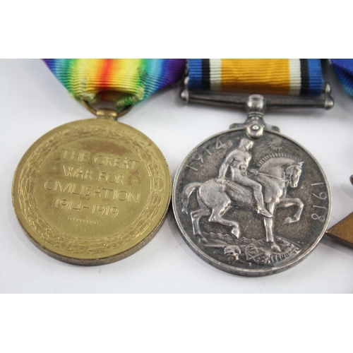 387 - WW1 Mounted 1914-15 Star Medal Trio, Star Pte HB Brunger RAMC, Pair HV Brunger