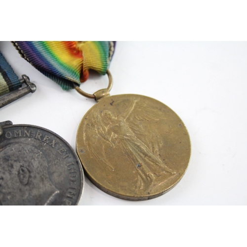 391 - Mounted WW1 Medal Pair 45685 Pte W. Hales S. Wales Borderers