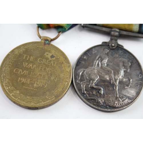 391 - Mounted WW1 Medal Pair 45685 Pte W. Hales S. Wales Borderers