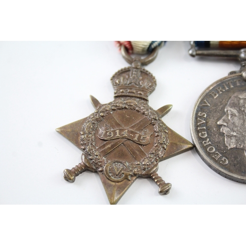 392 - Mounted WW1 1914-15 Star Trio w/ MID 90832 Cpl H. Impleton RE