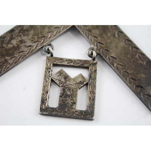 401 - Sterling Silver Masonic Antique Past Master Collar Jewel, Sept 1918 65g