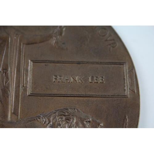 402 - WW1 Death Plaque Frank Lee