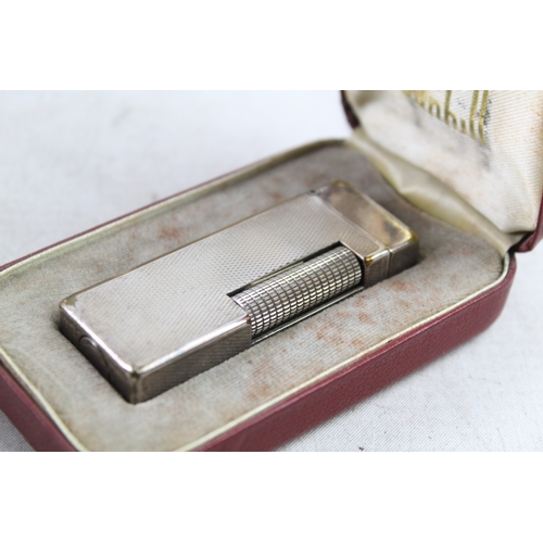 416 - Vintage Dunhill Rollagas Pocket Lighter Silver Plated