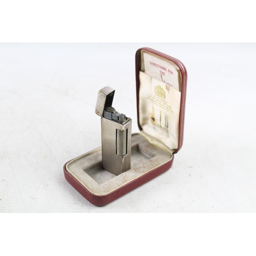 416 - Vintage Dunhill Rollagas Pocket Lighter Silver Plated