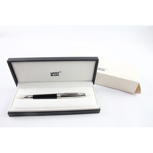 500 - Montblanc Meisterstuck Black Fountain Pen w/ 18ct White Gold Nib WRITING Boxed