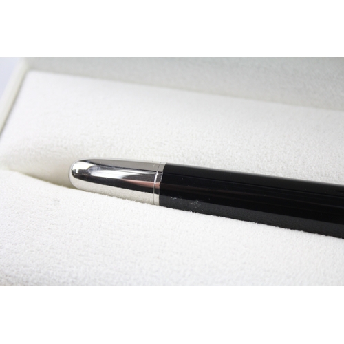 500 - Montblanc Meisterstuck Black Fountain Pen w/ 18ct White Gold Nib WRITING Boxed