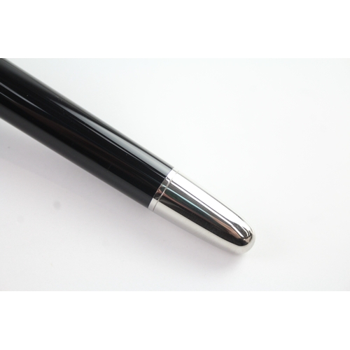 500 - Montblanc Meisterstuck Black Fountain Pen w/ 18ct White Gold Nib WRITING Boxed