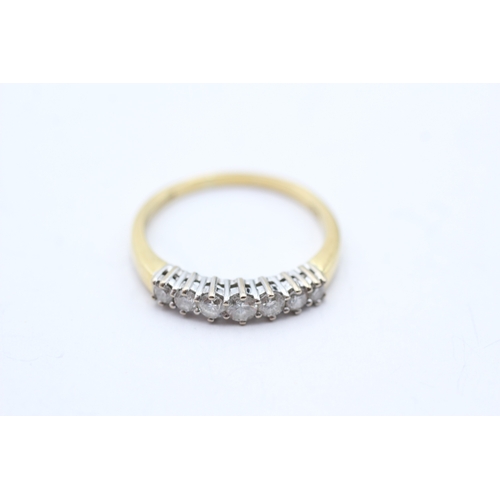 115 - 18ct gold diamond half eternity ring, claw set (3.1g) Size Q