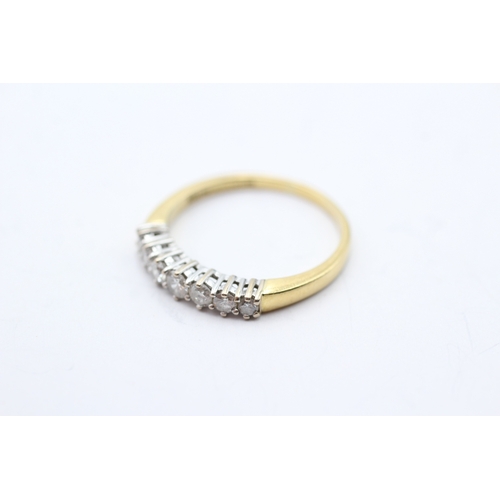 115 - 18ct gold diamond half eternity ring, claw set (3.1g) Size Q