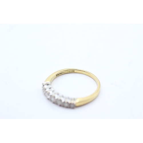 115 - 18ct gold diamond half eternity ring, claw set (3.1g) Size Q