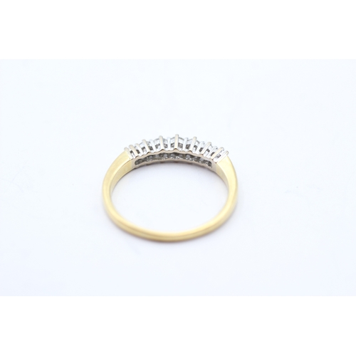 115 - 18ct gold diamond half eternity ring, claw set (3.1g) Size Q