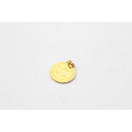 14 - 22ct gold coin pendant charm (0.8g)