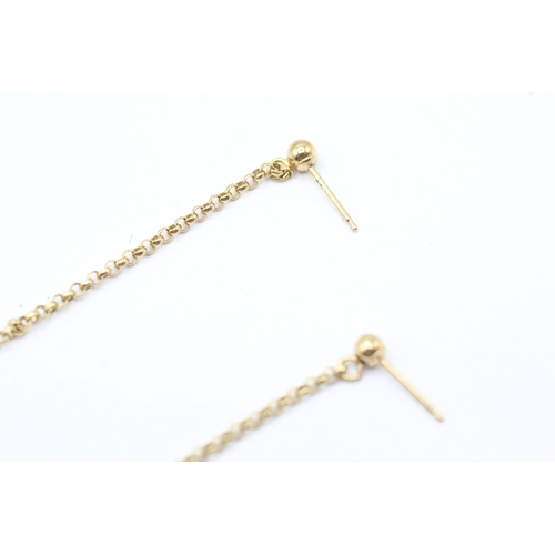 182 - 9ct gold cultured pearl drop earrings (4.3g)