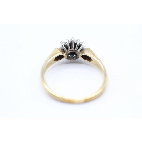 184 - 9ct gold vintage diamond cluster ring (2.5g) Size O