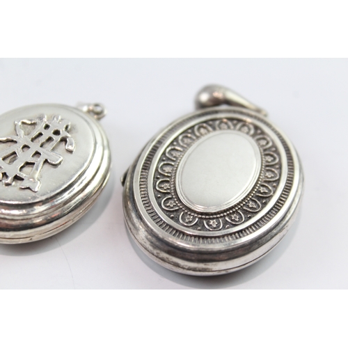 238 - Collection of Sterling Silver Victorian Lockets inc. Mongram x 2 26g