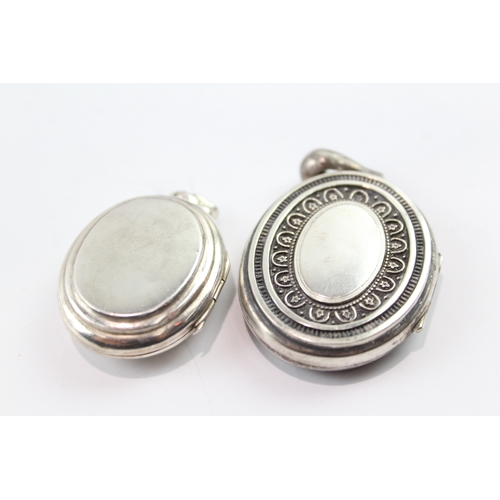 238 - Collection of Sterling Silver Victorian Lockets inc. Mongram x 2 26g