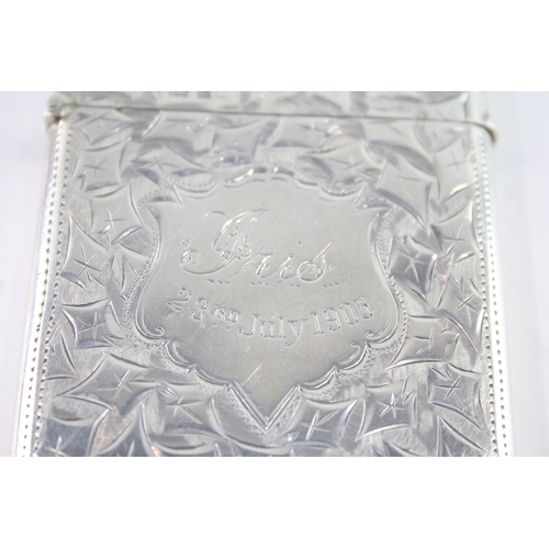 303 - Antique Edwardian 1904 Birmingham Sterling Silver Calling Card Case (66g)