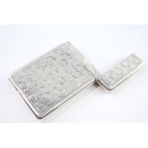 303 - Antique Edwardian 1904 Birmingham Sterling Silver Calling Card Case (66g)