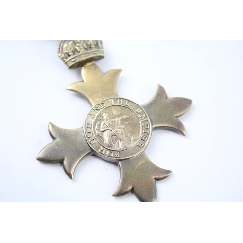 341 - Hallmarked Silver Military OBE On Mounting Pin