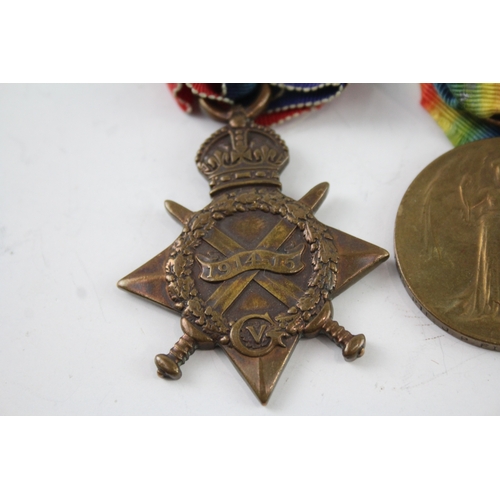 346 - WW1 1914-15 Star Medal Trio S-7219 Pte JP Fiddler Gordon Highrs