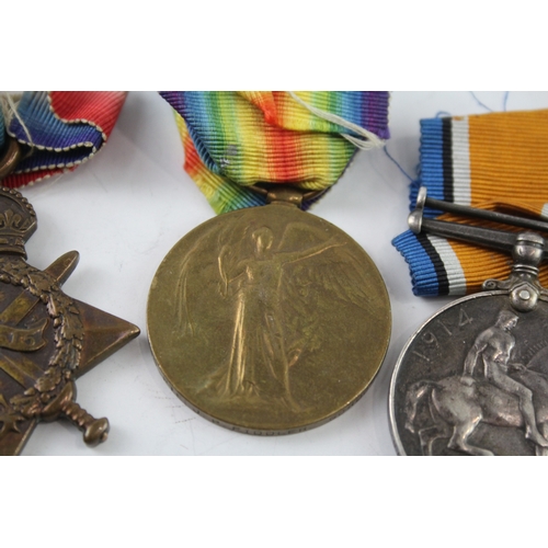 346 - WW1 1914-15 Star Medal Trio S-7219 Pte JP Fiddler Gordon Highrs