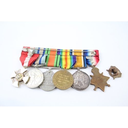 348 - Mounted WW1-ERII Mons Star Trio Observer Corps, Italy Order Of The Crown In Gold