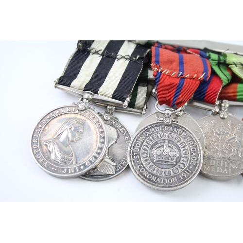 350 - Mounted WW1-Order Of St John Medal Group Trio M8613 J.H Hickinbotham SRARN