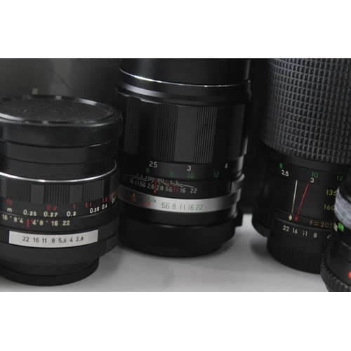 391 - Manual Camera Lenses Inc Soligor, Ozeck & Sigma Etc Mechanically Working x 6