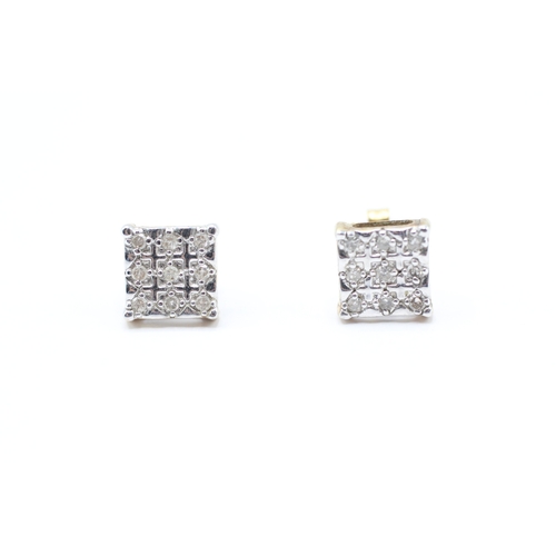 40 - 9ct gold diamond stud earrings (1.5g)