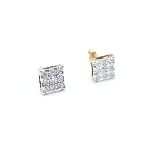 40 - 9ct gold diamond stud earrings (1.5g)