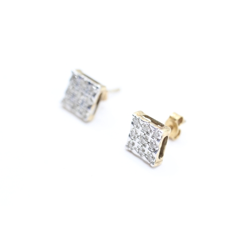 40 - 9ct gold diamond stud earrings (1.5g)