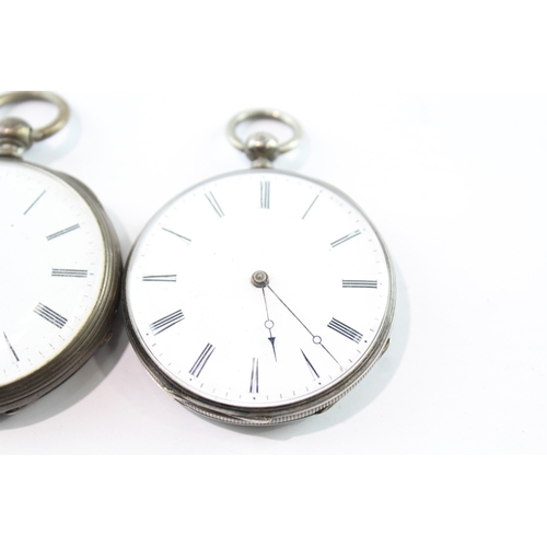 413 - Vintage Mixed Purity Silver Cased Pocket Watches Mechanical UNTESTED