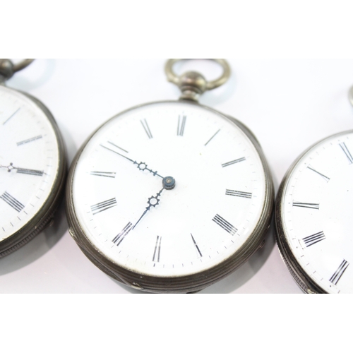 413 - Vintage Mixed Purity Silver Cased Pocket Watches Mechanical UNTESTED