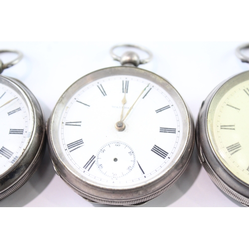 416 - Assorted Vintage Mixed Grade Silver Pocket Watches Key Wind UNTESTED x 3