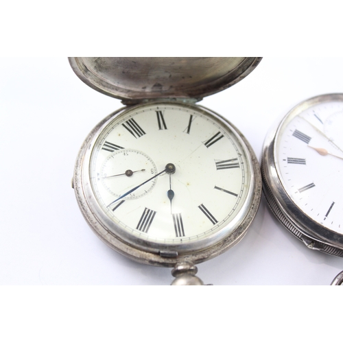 417 - Vintage Mixed Purity Silver Cased Pocket Watches Mechanical UNTESTED