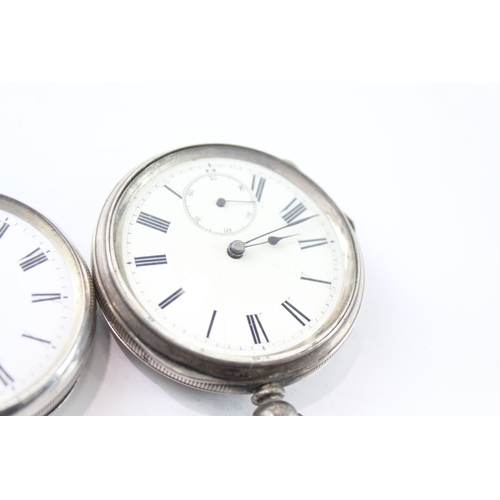 417 - Vintage Mixed Purity Silver Cased Pocket Watches Mechanical UNTESTED