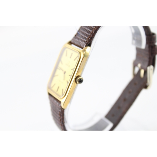 420 - Vintage Omega De Ville Gold Tone Square Dial Dress Watch Hand Wind  WATCH RUNS