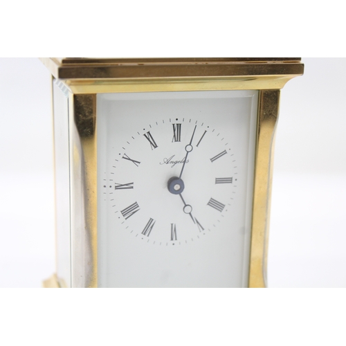 425 - Vintage Angelus Carriage/Mantel Clock WATCH RUNS