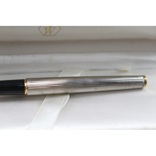 426 - Vintage Waterman Preface Silver Plated Fountain Pen w/ 18ct Gold Nib WRITING