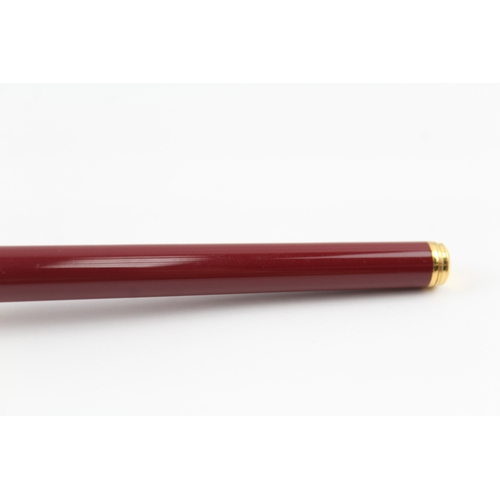 432 - Vintage Must De Cartier Red Lacquer & Gold Plated Rollerball / Ballpoint Pen