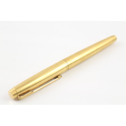 438 - Vintage Parker 75 Gold Plated Fountain Pen w/ 14ct Gold Nib WRITING