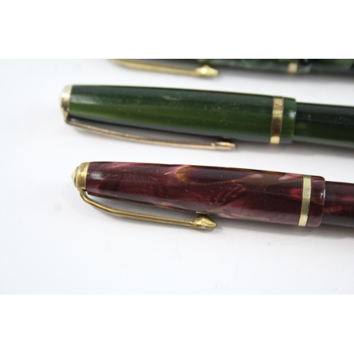 448 - 3 x Vintage Conway Stewart Fountain Pens w/ 14ct Gold Nibs WRITING